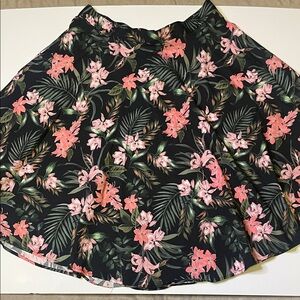 Hell Bunny Black Skirt with Pink Floral Design